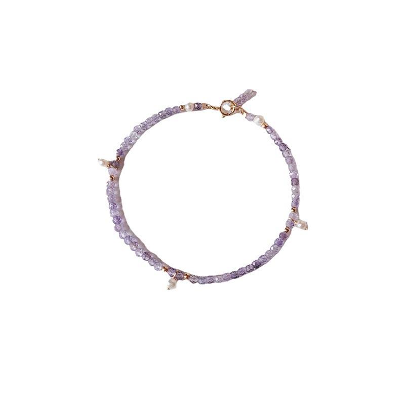 Dreamy Amethyst & Pearl Bracelet Anklet - Delicate Purple Jewelry for Women & Besties