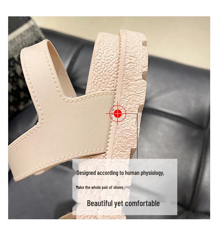 2024 Damen Sandalen im koreanischen Stil mit flachem Klettverschluss - Bequem, trendig römisches Ein-Riemen-Design für den Sommer