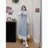 Strickkleid im Vintage-Stil mit Schleife und Zierelementen für lässige Frühlings- und Herbstkleidung