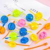 10Pcs Two-Player Match Toys Mini Cute Candy Color Pull Ruler Gyro Toy Classic Nostalgia Gyro Toys Parent-child Interaction