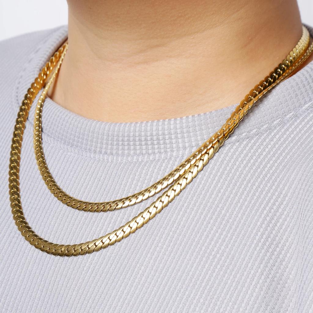 3-8MM Width Stainless Steel Chain Necklace For Men Women Gold Color High Quality Waterproof Choker Hip Hop Jewelry Gift