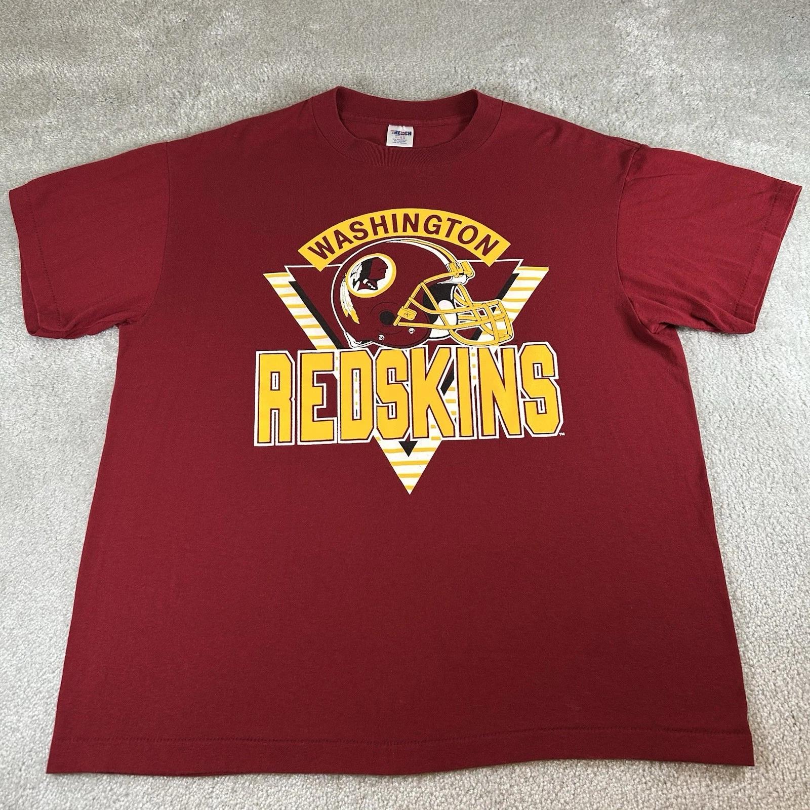 Vintage 90s Trench Washington Redskins Commanders Graphic T-shirt NFL Size XL 4XL