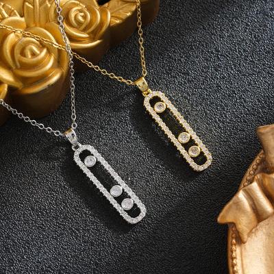 European-American Style Movable Necklace: Titanium Steel Paperclip Light Luxury Geometric Design