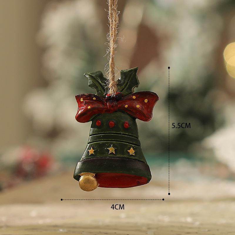 American Retro Christmas Snowman Cane Resin Pendant for Tree Decoration