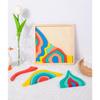 Children Rainbow Wooden Blocks Board Game Wooden Toys Montessori Parish Color Cognitive 3D Constructor Sensory Game Toy for Kids