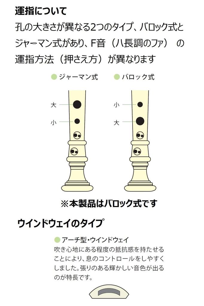 Yamaha YRS-322B Soprano Recorder Baroque Style Rosewood Tone Fingering Hook Cleaning Rod Recorder Cream Cloth Case Fingering Chart ABS Resin