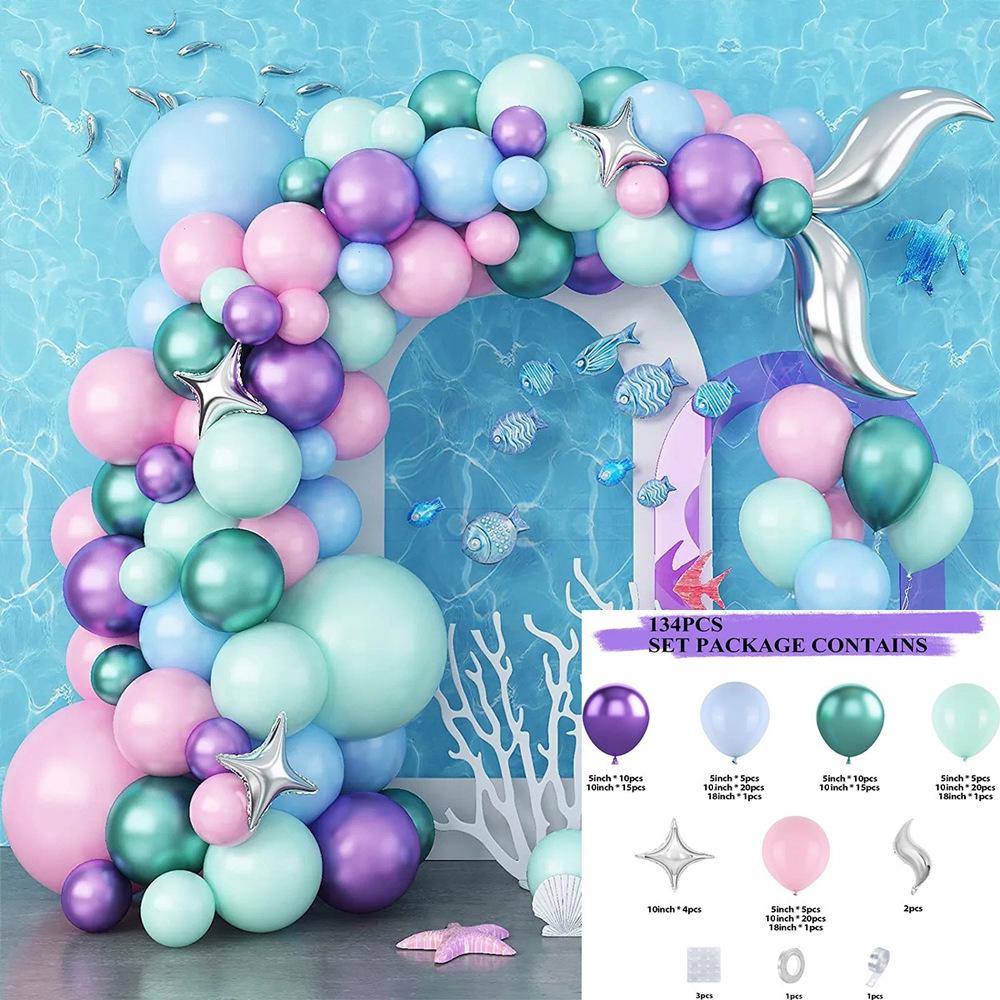 Mermaid Ocean Theme Balloon Garland Set for Birthdays and Weddings