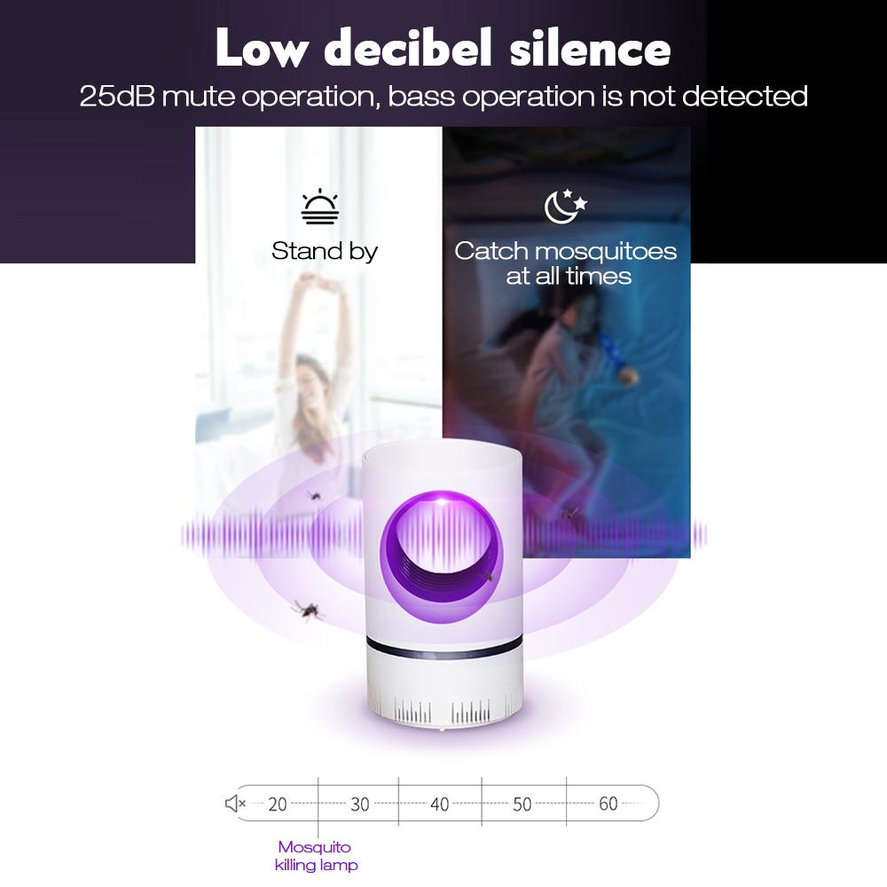LED Elektrische Mückenvernichter Lampe Innen Außen Insektenfalle Kein Lärm Keine Strahlung USB Stromversorgung, Saugend