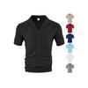 European Size Men's Clothing Summer Loose Casual Breathable Lapel Cardigan Solid Color Towel Jacquard Cloth Short-sleeved Men's Shirt