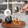[Measuring Cup] Stainless Steel Espresso Cup | Wooden Handle & Dual Spouts