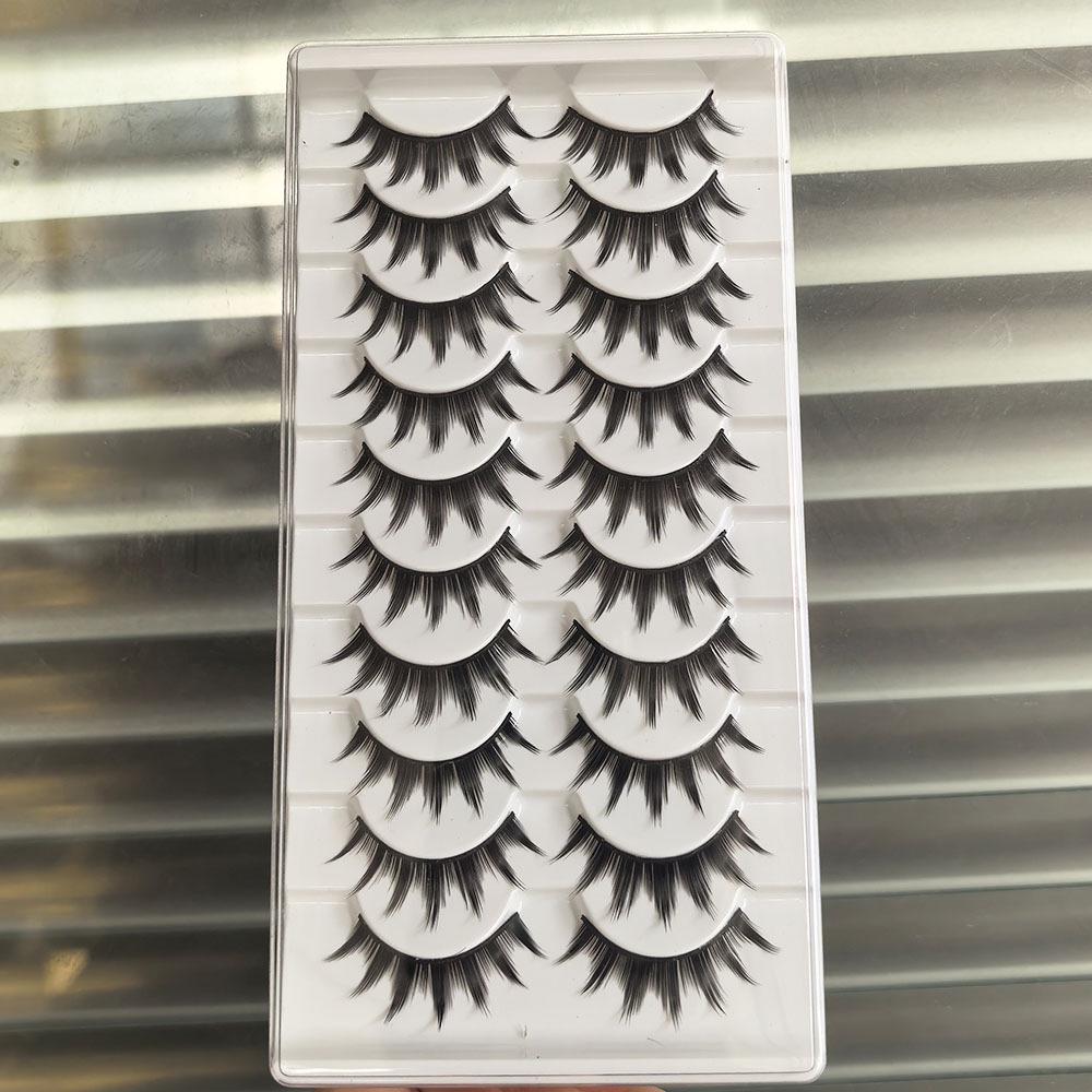 10 Pairs Thick Style Big Demon Barbie Cosplay False Eyelashes with Durable Stem