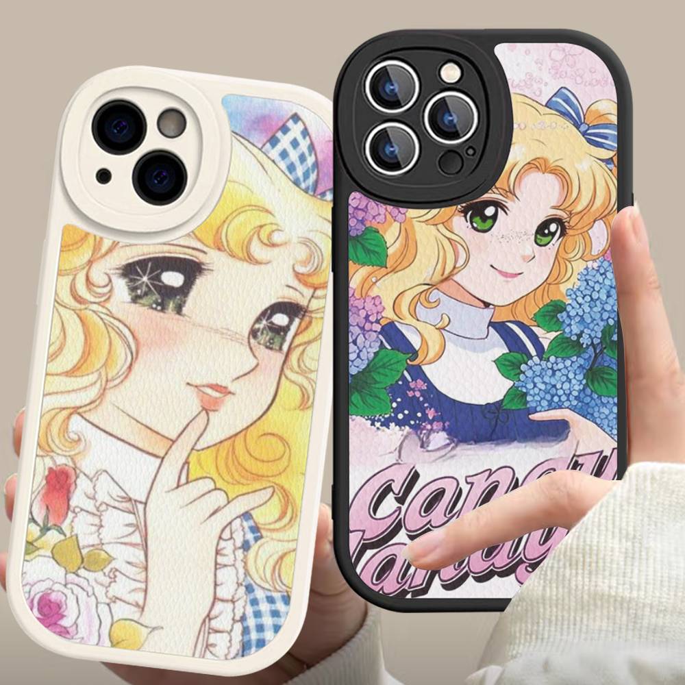 Classic Anime C-Candy C-Candy Leather Phone Case For IPhone 16 15 14 13 12 11 Pro Max Plus Shockproof Cover