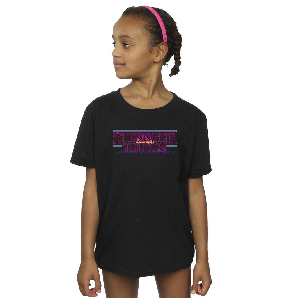 Netflix Girls Stranger Things Retro Title Cotton T-Shirt