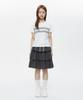 Ohesio Mixed Banding Shirring Skirt, Charcoal