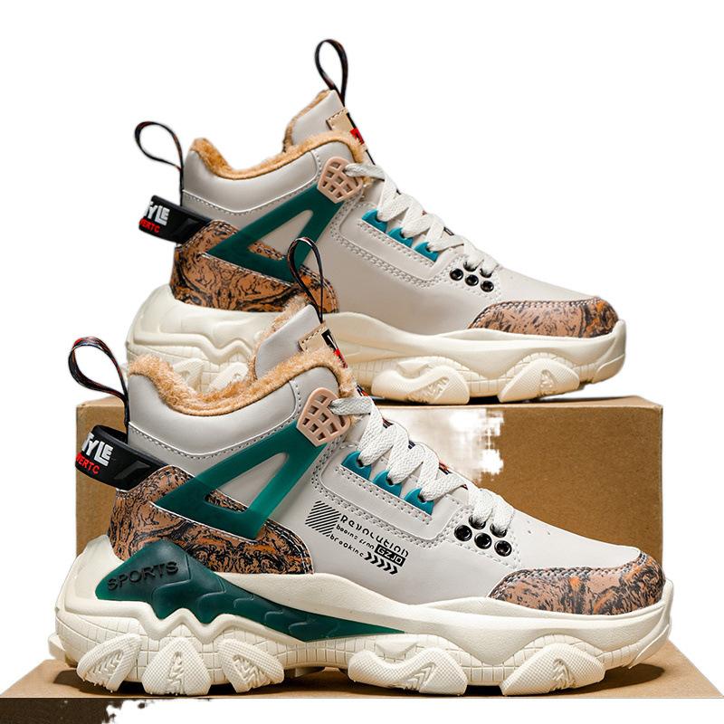 High-top Winter Velvet Thickened Basketball Running Casual Sports Thick-soled Warm Cotton Shoes