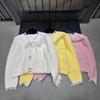 Xiangjia 2025 Winter Lace Butterfly Knit V-Neck Patchwork Cardigan