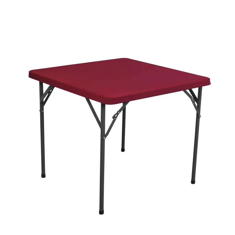 85x85cm Square Tablecloth Washable Polyester Fabric Solid Color Elastic Table Cloth for Wedding Party Dining Banquet Decoration