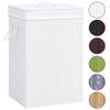 VidaXL Panier à linge avec une seule section bambou blanc 320751