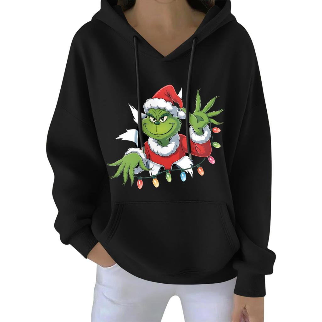 Damen Weihnachten Hoodie Lustig Niedlich Weihnachtsfeiertag Sweatshirt Pullover