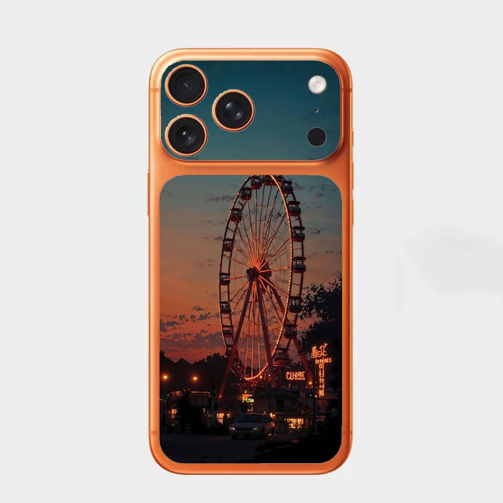 

Ferris wheel For iPhone 17pro,17pro max Carmere and Back Cover Decal Wrap Skin Colorful Rear Protective Sticker Film iPhone17promax
