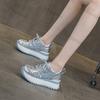 Fashion Women's Platform Sneakers Luxury Mesh Breathable Sports Running Shoes Height Increase Comfortable Fashion Lace-up Casual Shoes