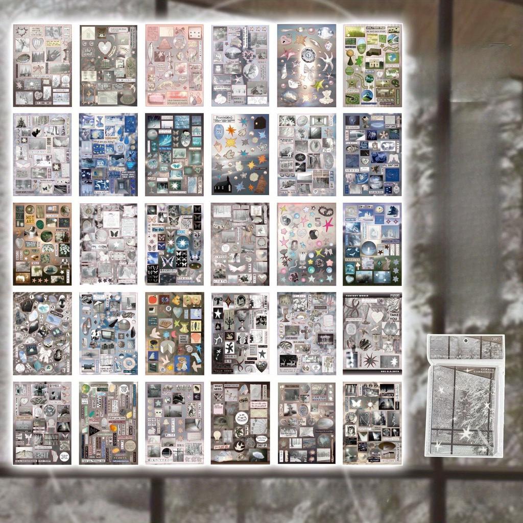 1PC Cut Film Sticker Book Mirror Tide Series Ancient Dream Nuclear Wind Element Handbook Millet Card Decoration Sticker