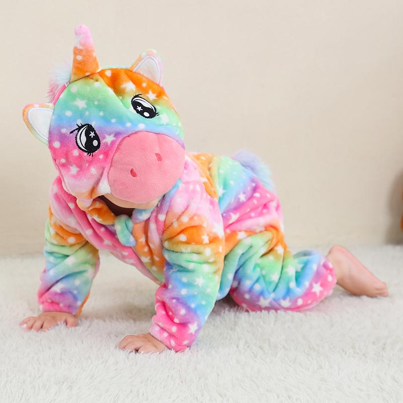 0 1 2 3 4 Years Kigurumi Pajamas for Toddler Baby Clothes Children Outfits Infant Dinosaur Unicorn Cat Monkey Cosplay Costumes