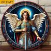 Retro Angel Sword Metal Sign Vintage Rusty Farmhouse Wall Decor 8x8 Inch Kitchen