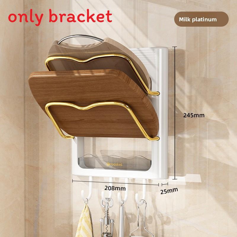 Kitchen Wall Mount Pot Lid Rack With Multilayer Storage For Home Cooking
