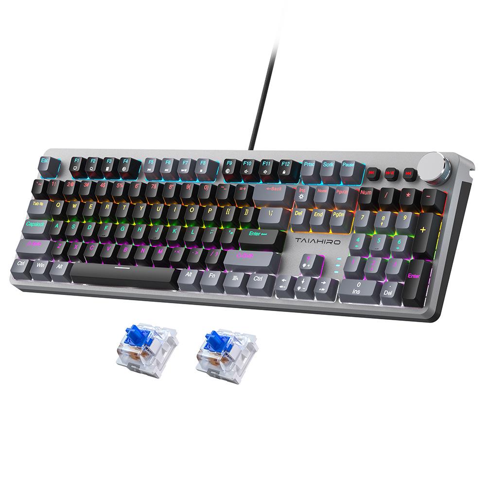 Dynamic Luminous Wired Mechanical Keyboard & Silent Gaming Mouse Set, Three-Mode for Office & Gaming.