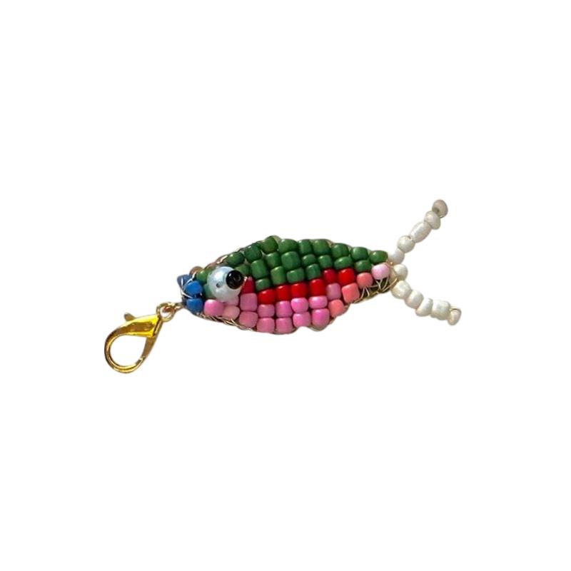 

Cute Fish Bag Pendants Creative Colorful Beaded Keychain Accessory Fashion Versatile Phone Case Accessory Dopamine Color Gifts