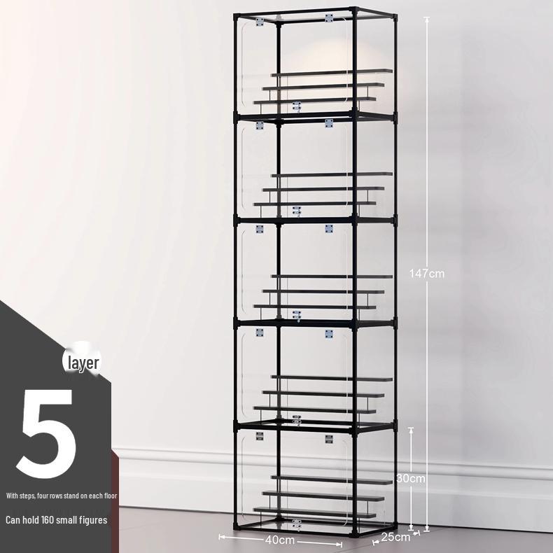 Clear Art Doll Display Case: Dustproof Stand for Pop Mart Figures and Building Blocks