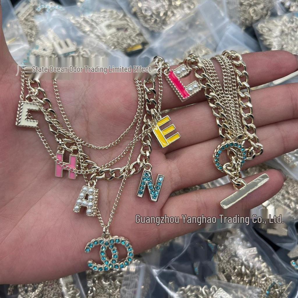 Seiko Double C Layered Necklace & Colored Diamond Bracelet Set for Women