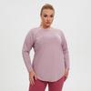 Women's Plus Size Mesh Patchwork Moisture-Wicking Long Sleeve Yoga Top