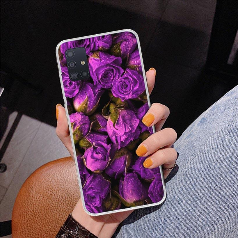 Purple Lavender Flowers Phnoe Case for Samsung Galaxy A12 A22 A32 A42 A52 A51 A50S A20S A10S A41 A31 A21S A40 A30S A20E A71 A70