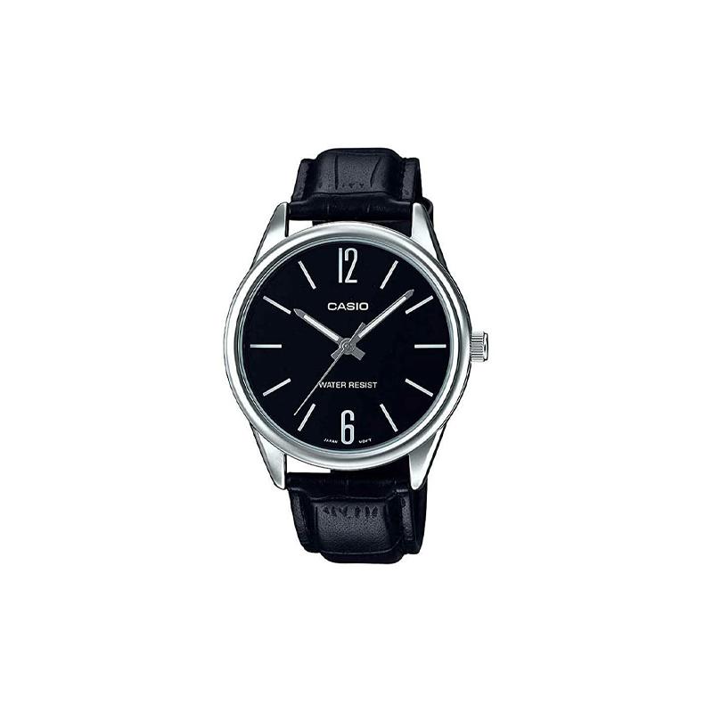 

Casio STANDARD series retro fashion simple luminous pointer large dial quartz movement leather strap Japanese and Korean watch men s MTP-V005L-1BUDF чёрный