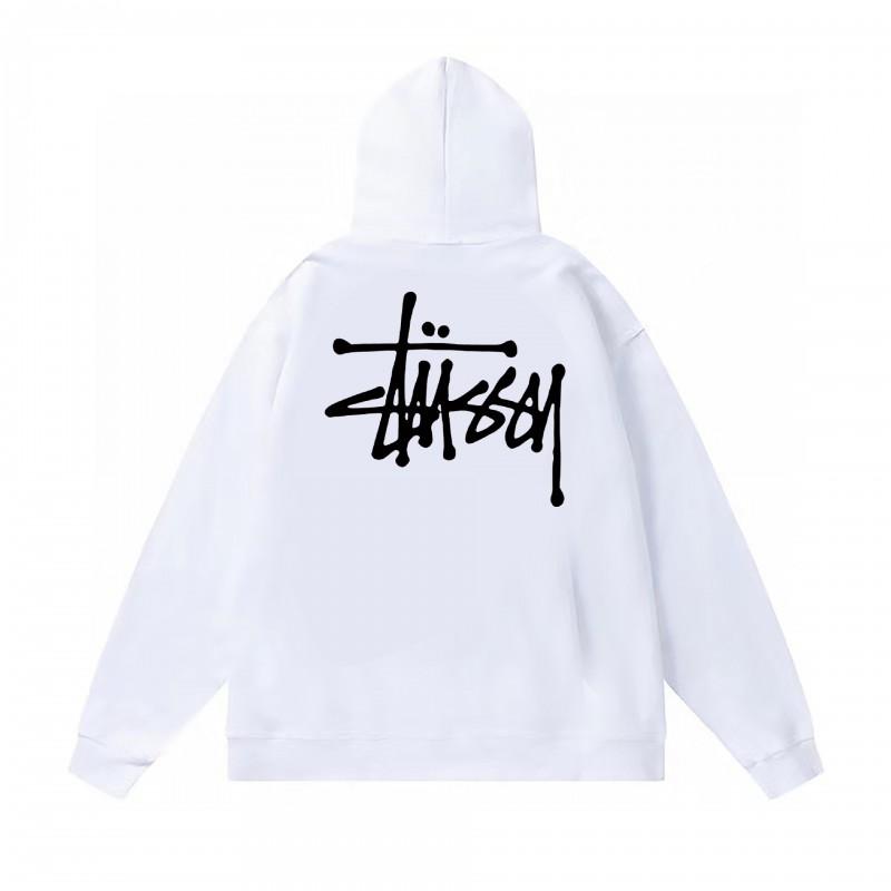 Classic Print Hooded Sweatshirt Teens Unisex Loose Fit Cotton Pullover Streetwear