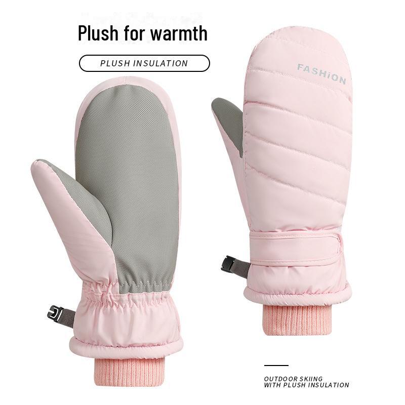 Dámské nepromokavé zimní lyžařské rukavice - Kompatibilní s dotykovou obrazovkou, Silné a hřejivé pro lyžování na jedné/dvou deskách a cyklistiku.