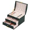 Simple Three-layer Leather Drawer Jewelry Box, Earrings, Jewelry Storage Box, Earrings, Earrings, and Locked Jewelry Box.