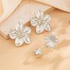 Bohemian-Style 4pcs Starfish Earrings Set Summer Beach Vacation Ear Clip Jewelry Party Gift Metal Star Flower Stud Earring