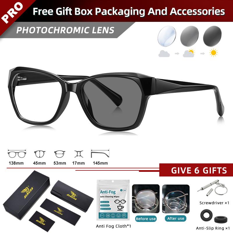 

BLMUSA Женские модные фотохромные очки для миопии с рецептом, очки для чтения с защитой от синего света, индивидуальные прогрессивные очки +300