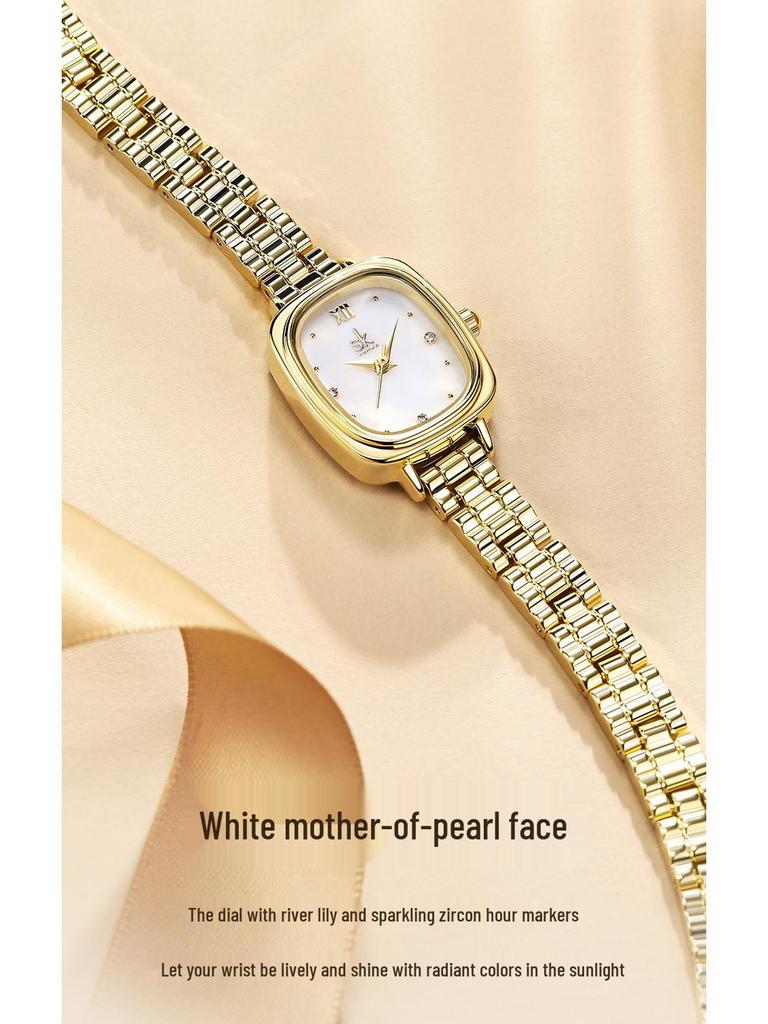 SK Gold Women's Luxury Waterproof Quartz Watch with Steel Band