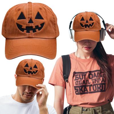 Halloween Hat Baseball Cap Adjustable Halloween Trucker Hat Embroidery Baseball Hat for Men and Women