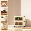 40-60cm Wide Transparent Foldable Double Door Floor Storage Cabinet with Multiple Layers