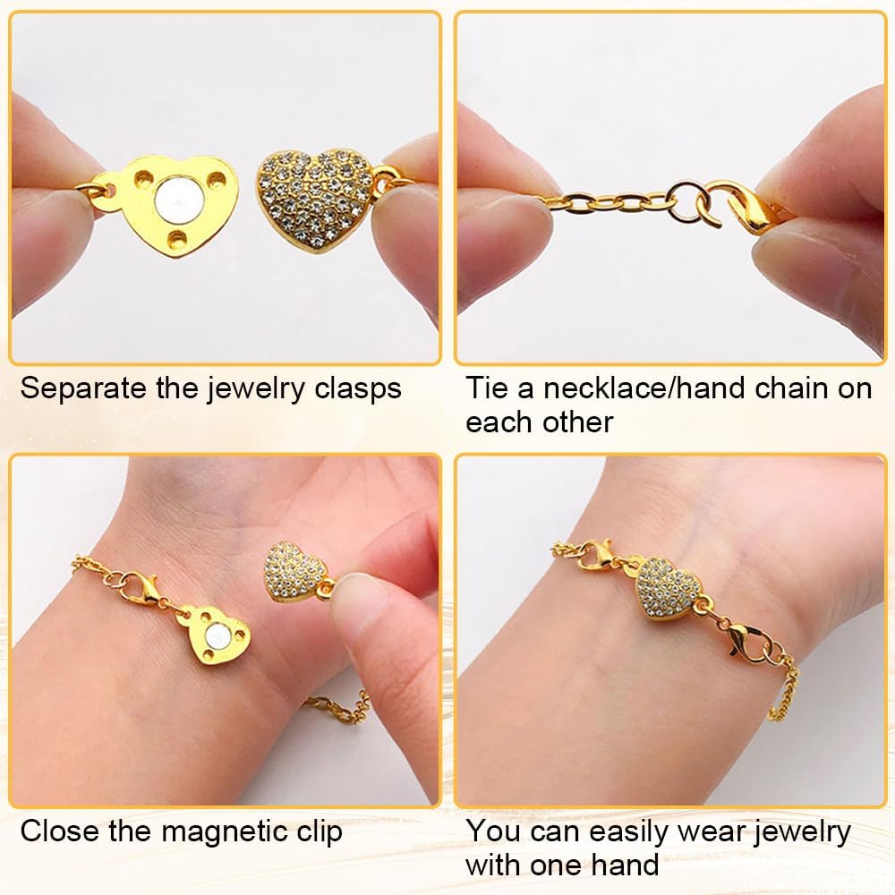 12Pcs Magnetic Necklace Clasps and Closures, 2025 New Necklace Jewelry Extender with Lobster Clasps, Gold and Silver Jewelry Clasps for DIY Bracelet