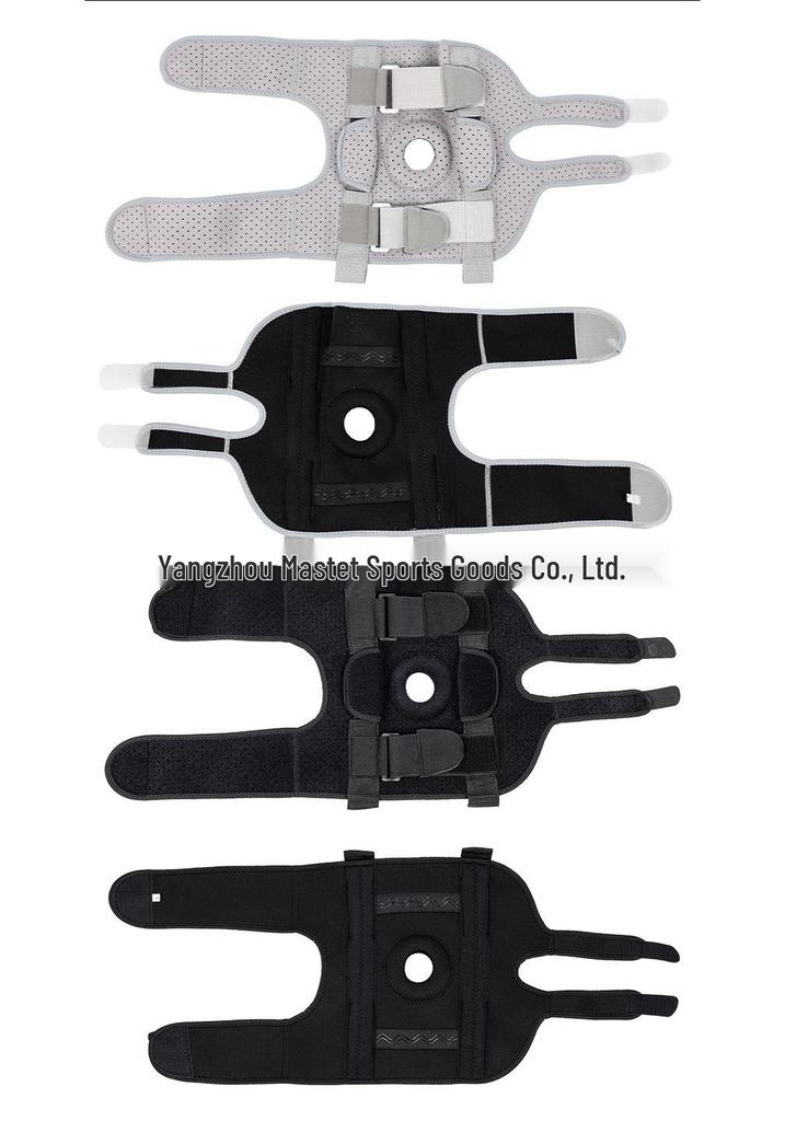 Adjustable Knee Brace with Silicone Protection & Spring Support for Running, Mountaineering, Weightlifting, Fitness