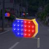 Solar-Powered Red and Blue Traffic Strobe Light for Road Construction and Nighttime Safety