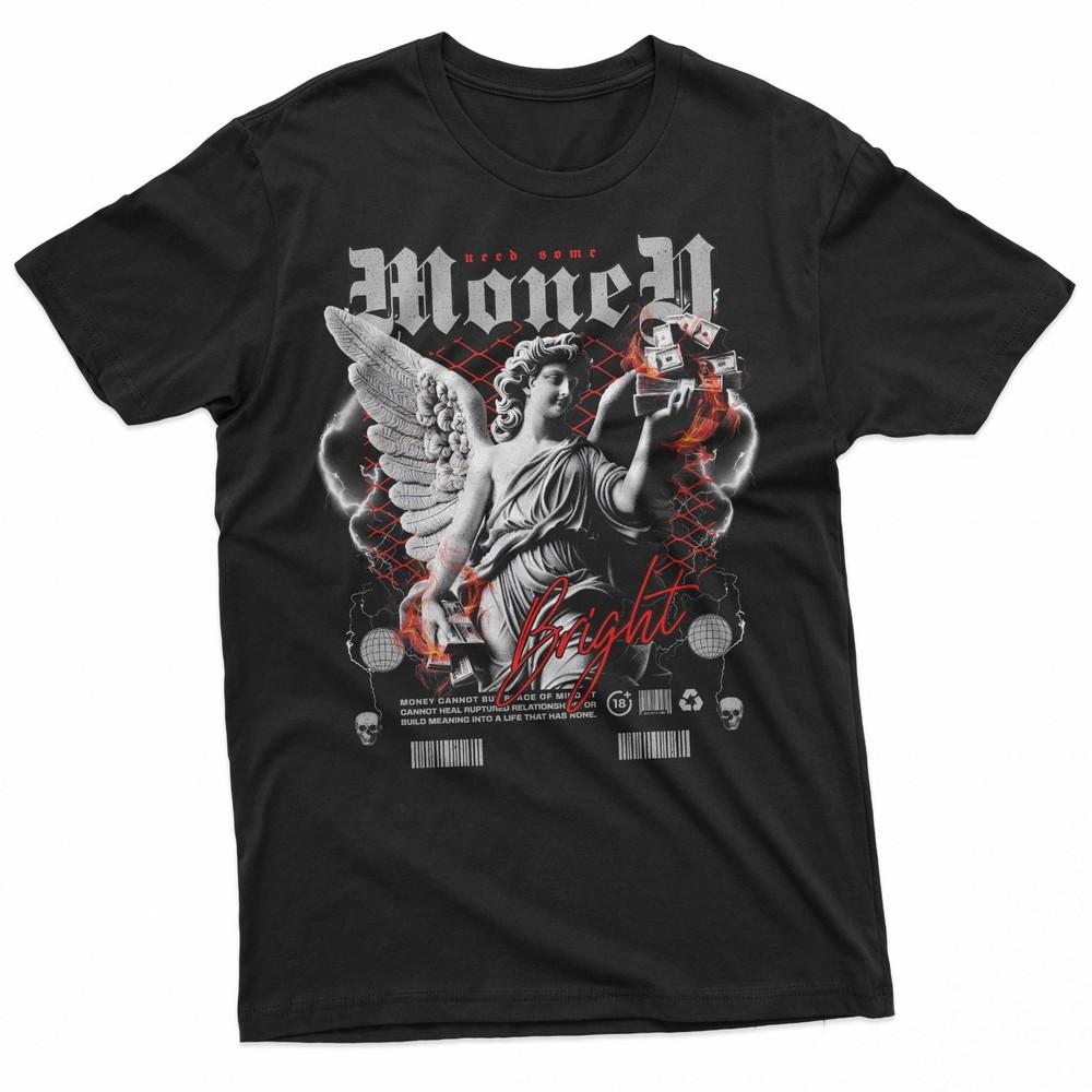 Angel Money Gothic Statue Streetwear TShirt Unisex T-Shirt L
