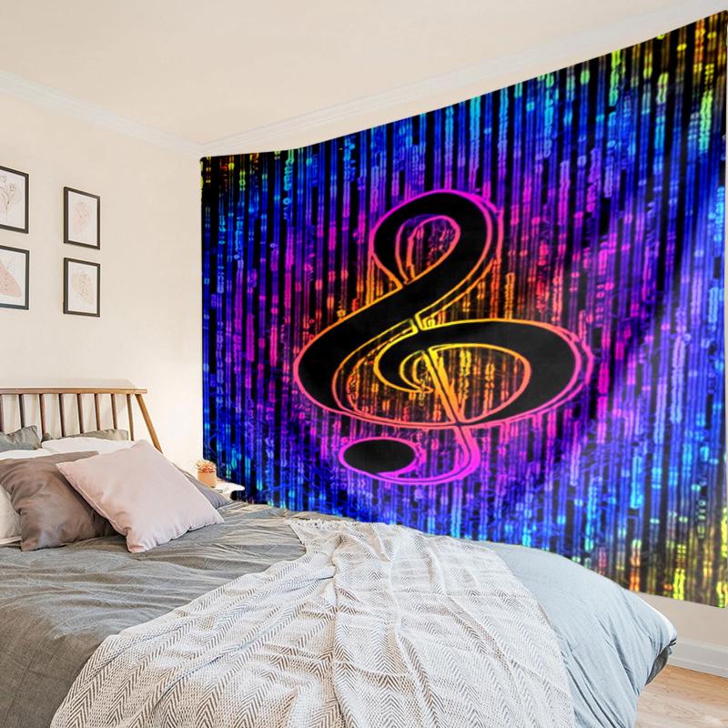 Music Notes Harmony Tapestry Room Decoration Wall Hanging for Living Room Bedroom, Dormitory, Birthday and Christmas Gifts