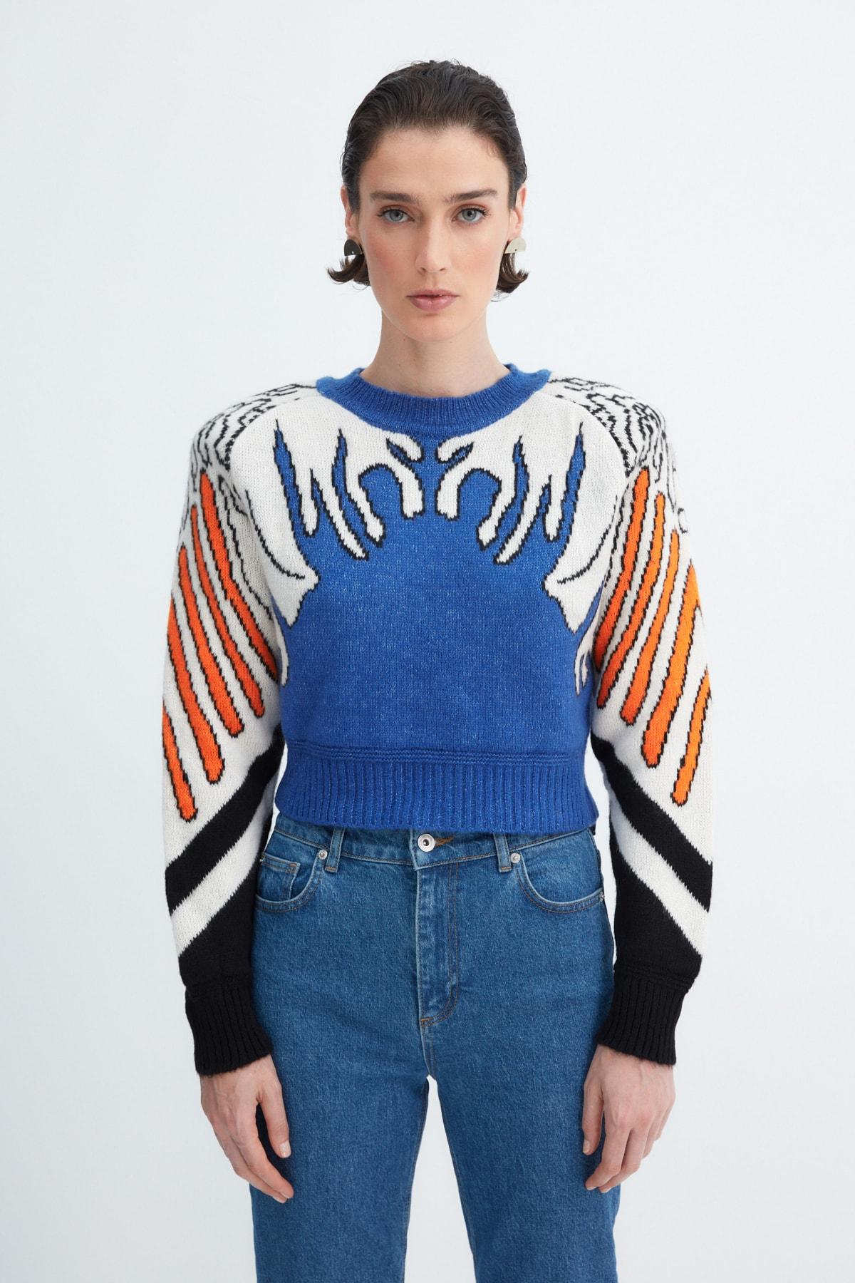 

X Zeynep Tosun Свитер с разноцветным узором и подкладкой с узором Свитер с детализацией TPRAW23KZ00004..